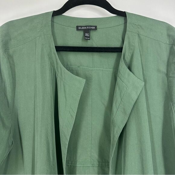 EILEEN FISHER Women’s Nori Sandwashed Tencel Round Neck Jacket Sz L - Picture 3 of 5